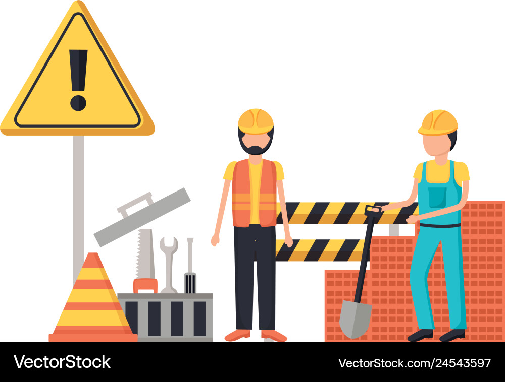 Worker construction equipment Royalty Free Vector Image
