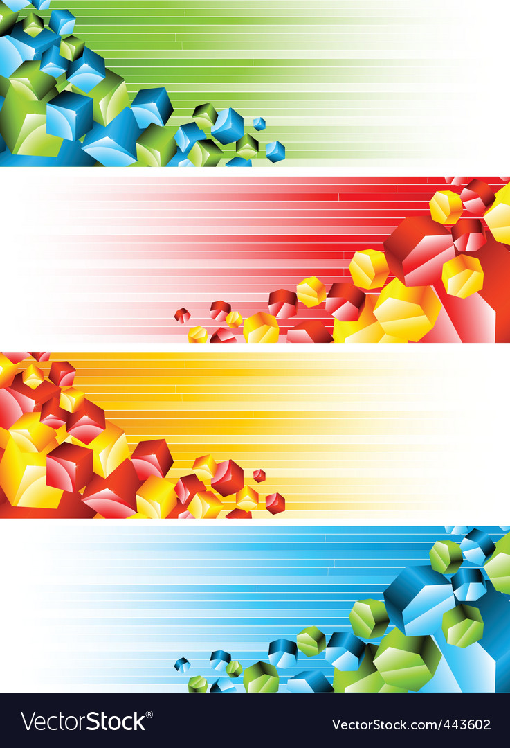 3d Banners Royalty Free Vector Image Vectorstock