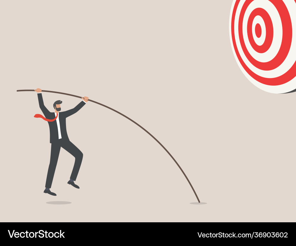 Business target achievement success jump pole Vector Image
