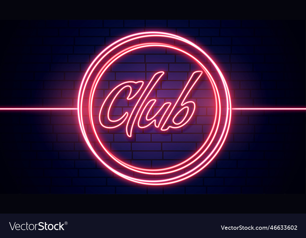 Club Schild in roten Neonleuchten Hintergrund