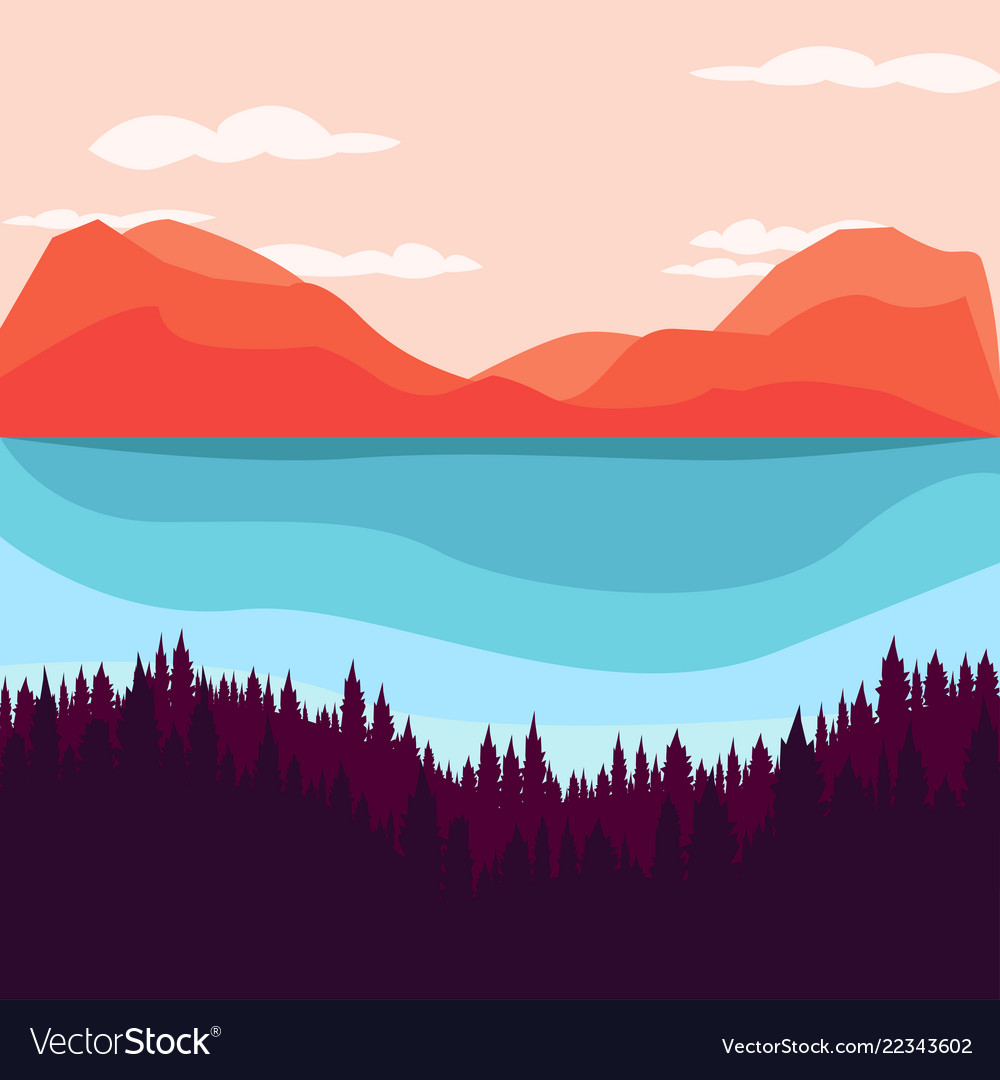 Download Flat design background mountain Royalty Free Vector Image