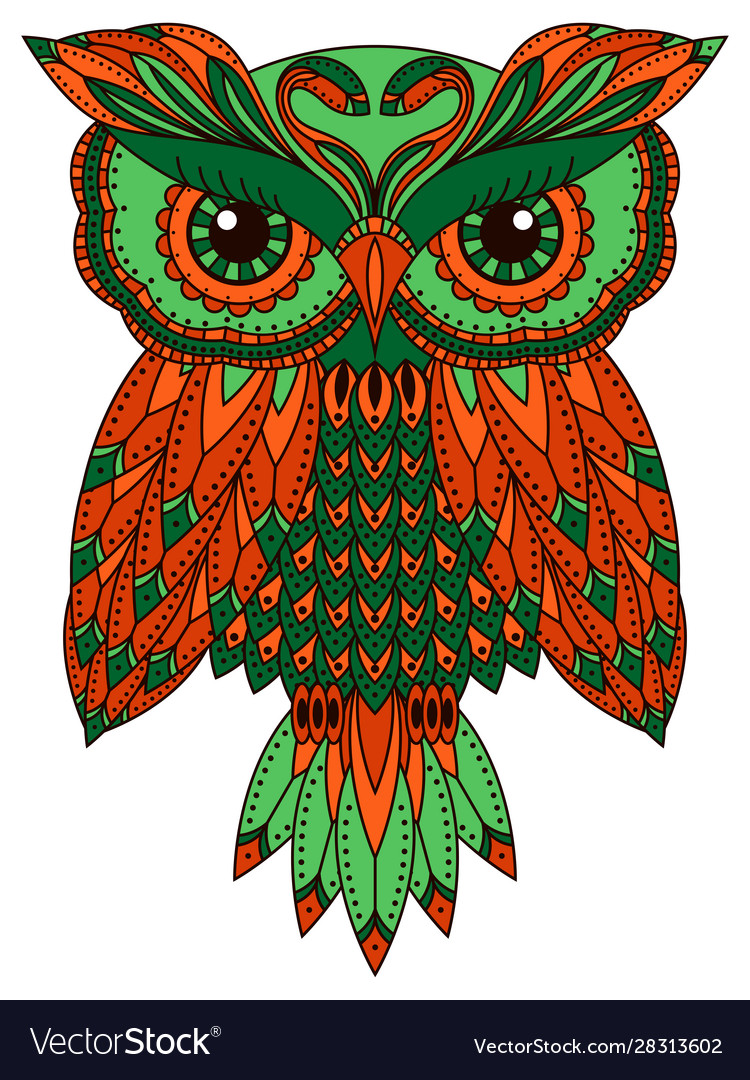 Funny and serious big owl Royalty Free Vector Image