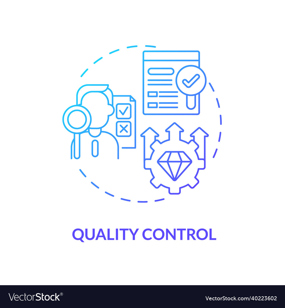 Quality control blue gradient concept icon