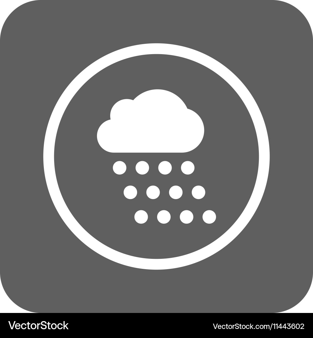 Rain cloud flat squared icon Royalty Free Vector Image