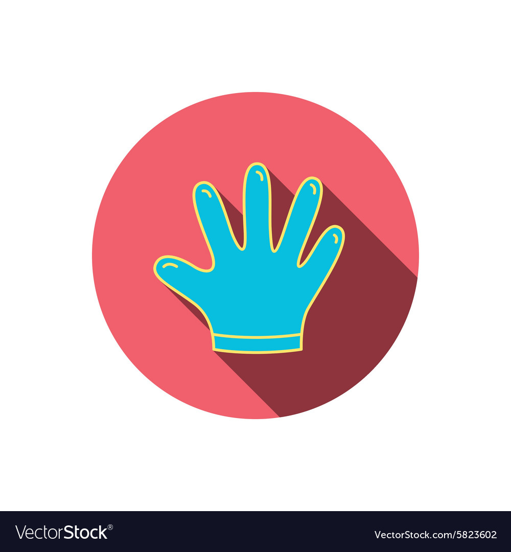 Rubber gloves icon latex hand protection sign