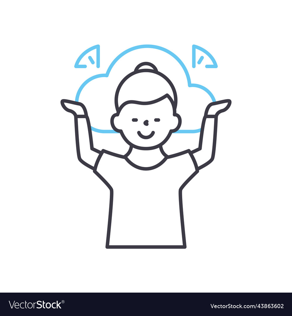 Stress relief line icon outline symbol Royalty Free Vector