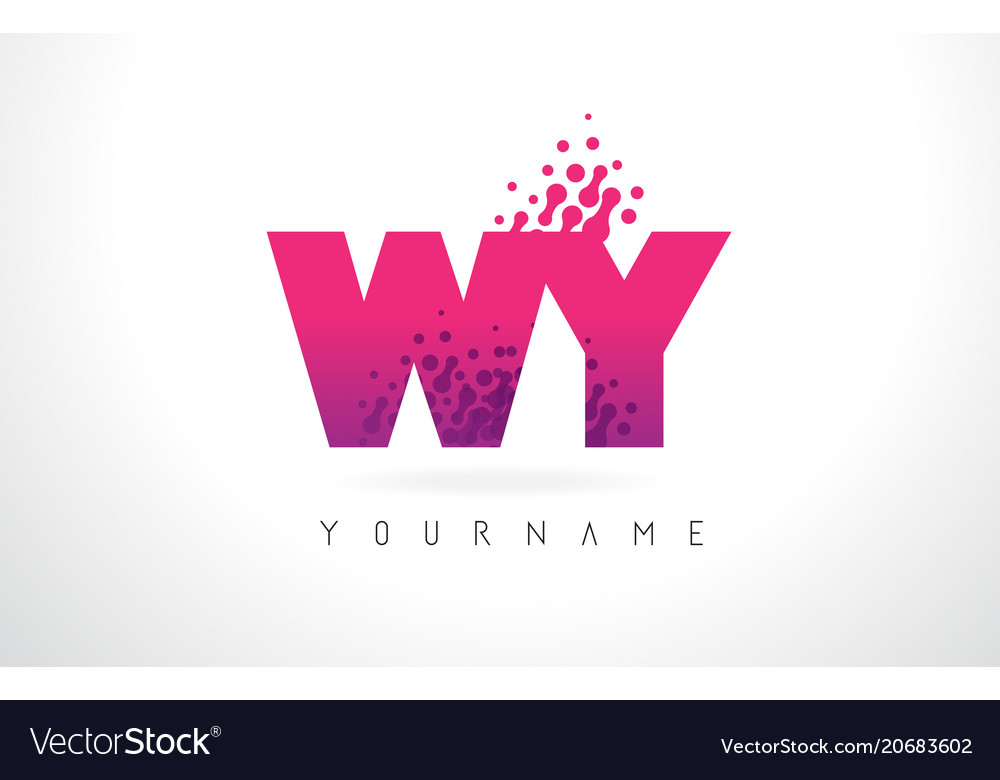 Wy w y letter logo with pink purple color