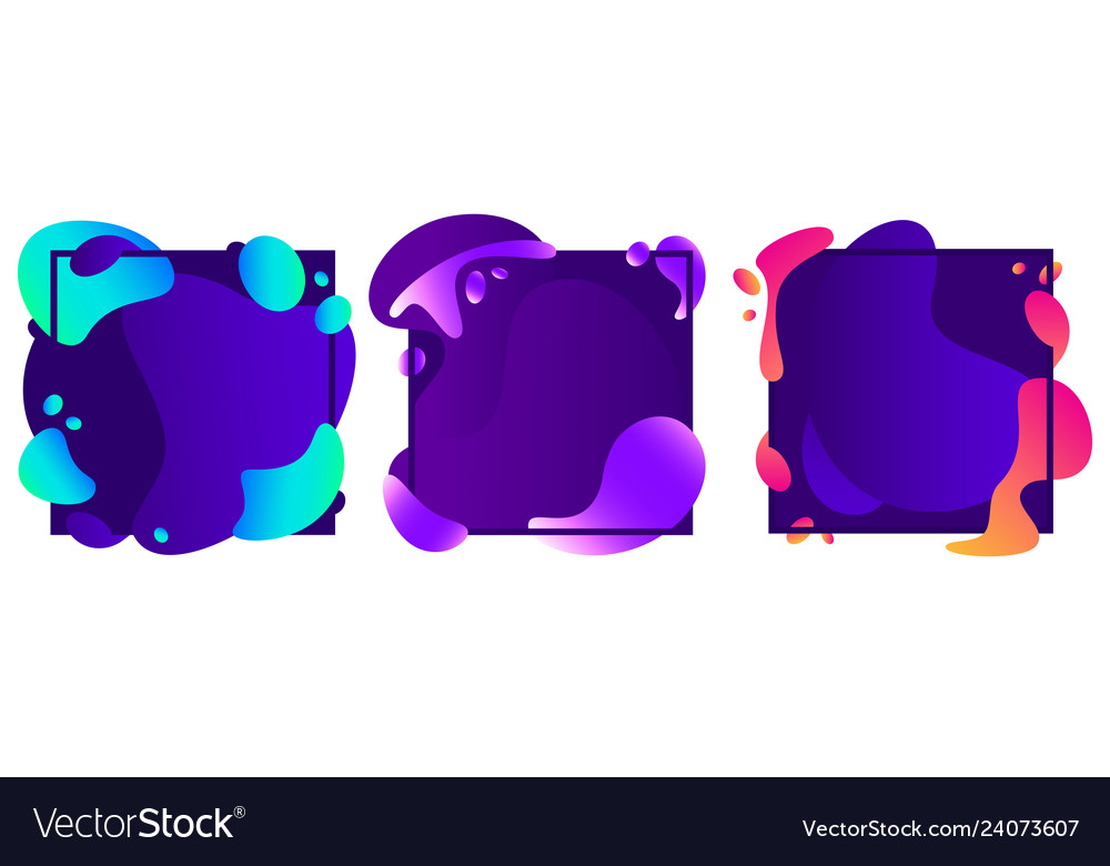 Abstract shapes frames modern fluid gradient vector image Abstract shapes frames modern fluid gradient