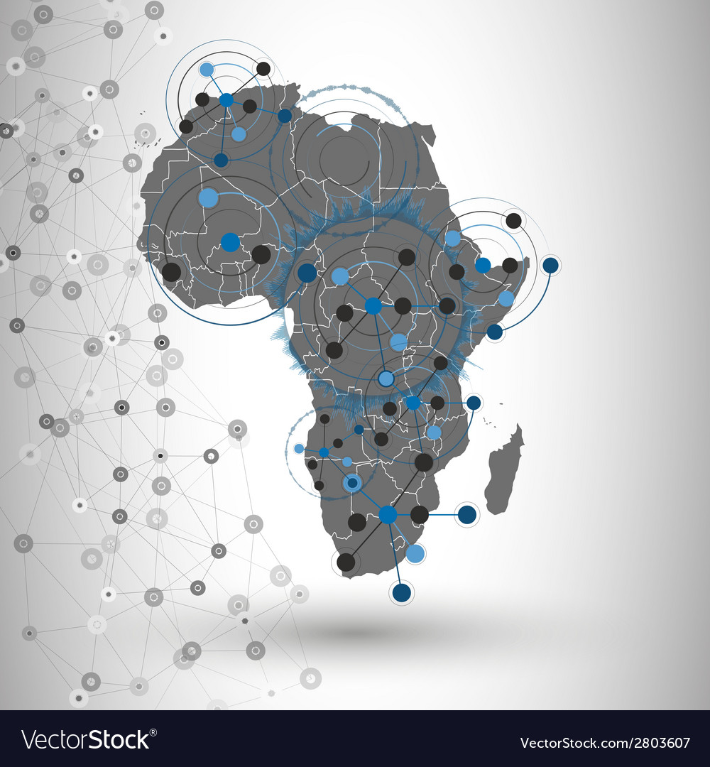 Africa map background for communication Royalty Free Vector