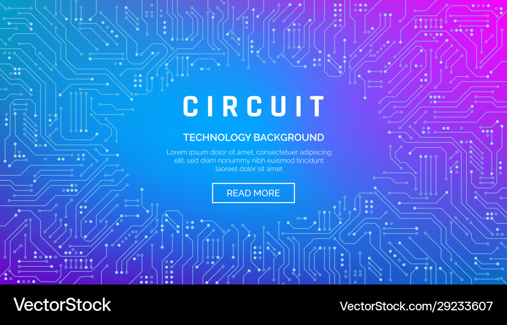 Circuit Board Texture For Banner Electronic Vector Image