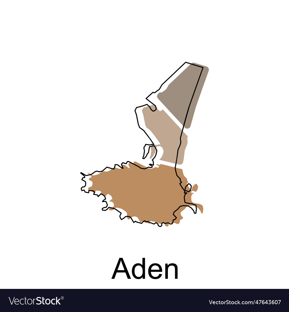 Map of aden province of yemen design Royalty Free Vector