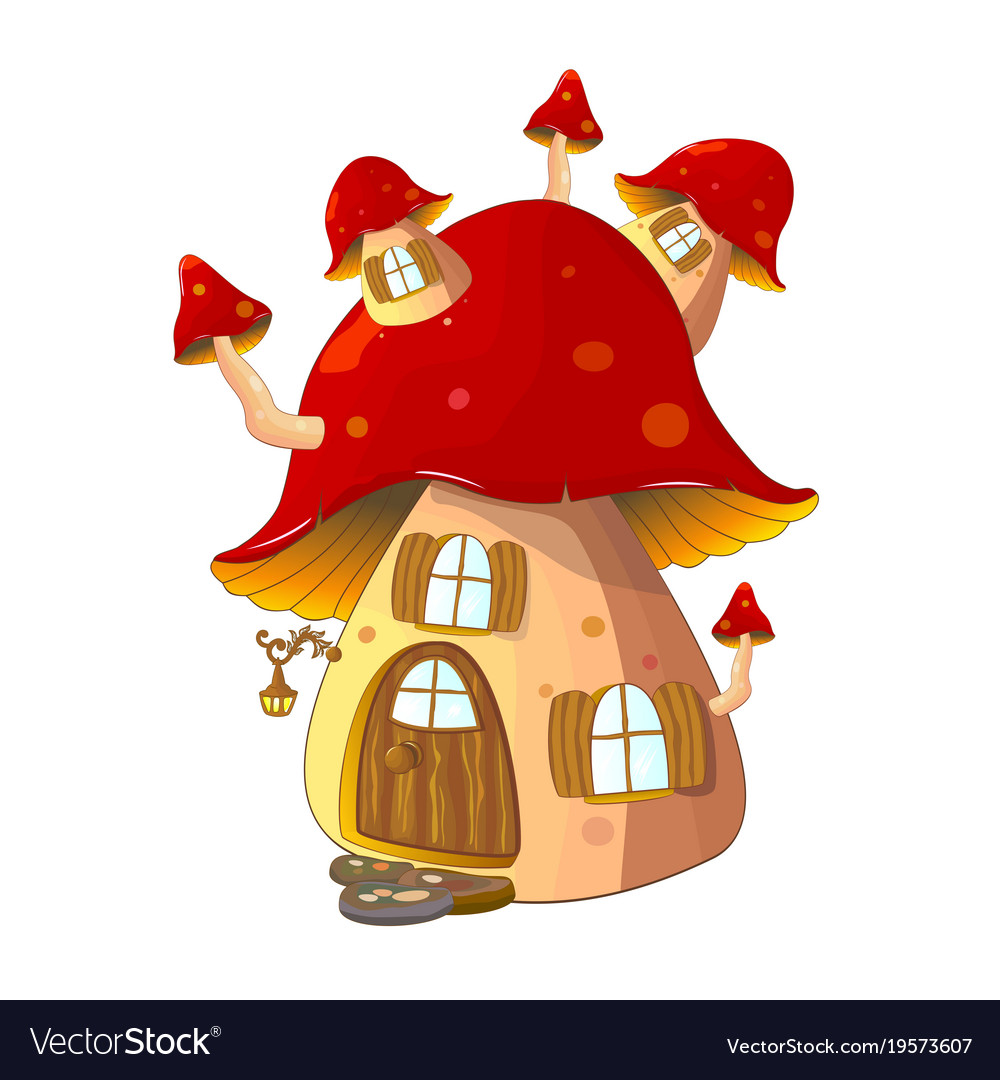 Mushroom house fabulous Royalty Free Vector Image