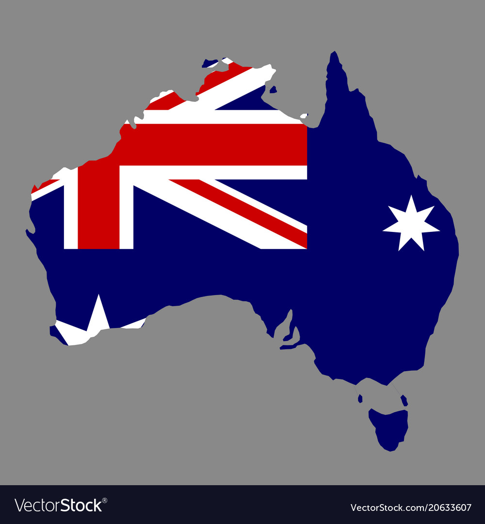 Silhouette country borders map of australia