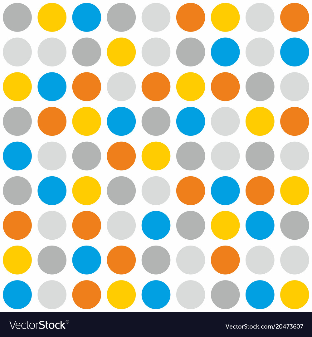 Tile pattern with polka dots on white background