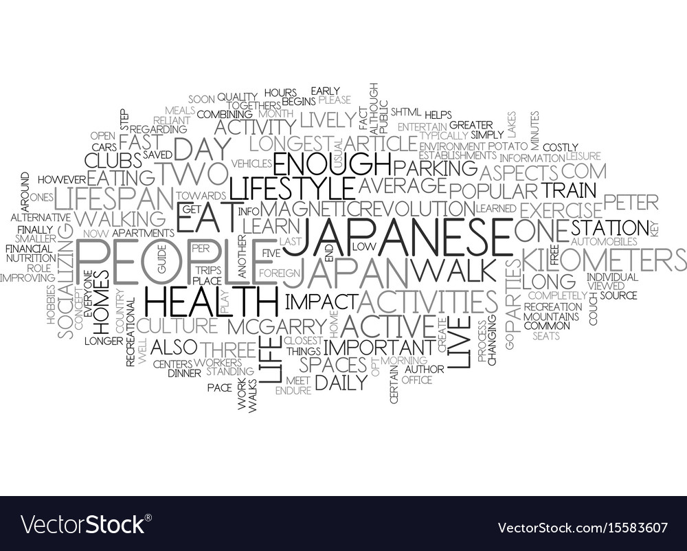 Why do japanese have longest lifespan Royalty Free Vector