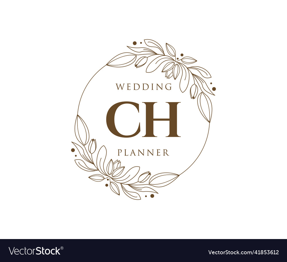 Ch initials letter wedding monogram logos