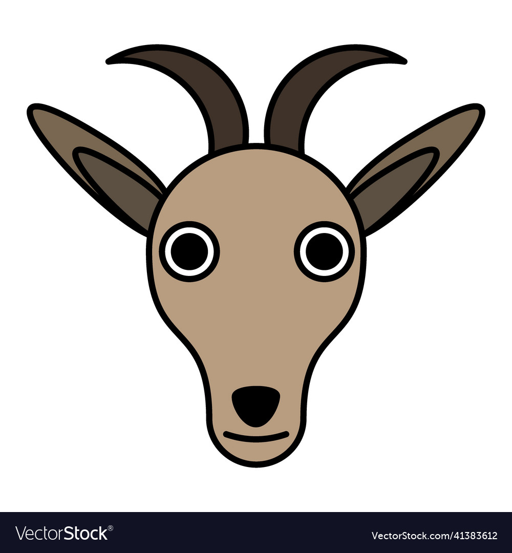 Cute cartoon goat face Royalty Free Vector Image