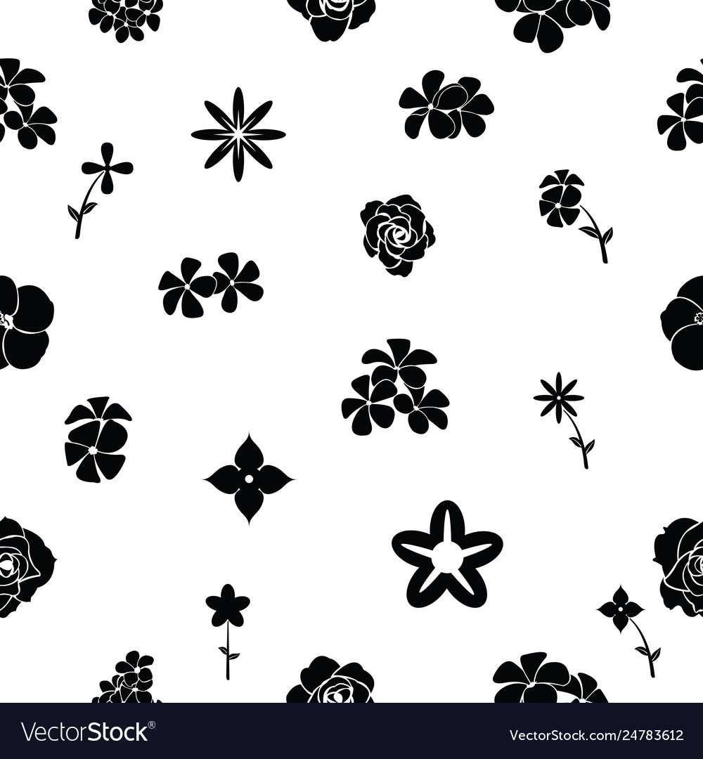 Flower Seamless Pattern Background Icon Royalty Free Vector 3643