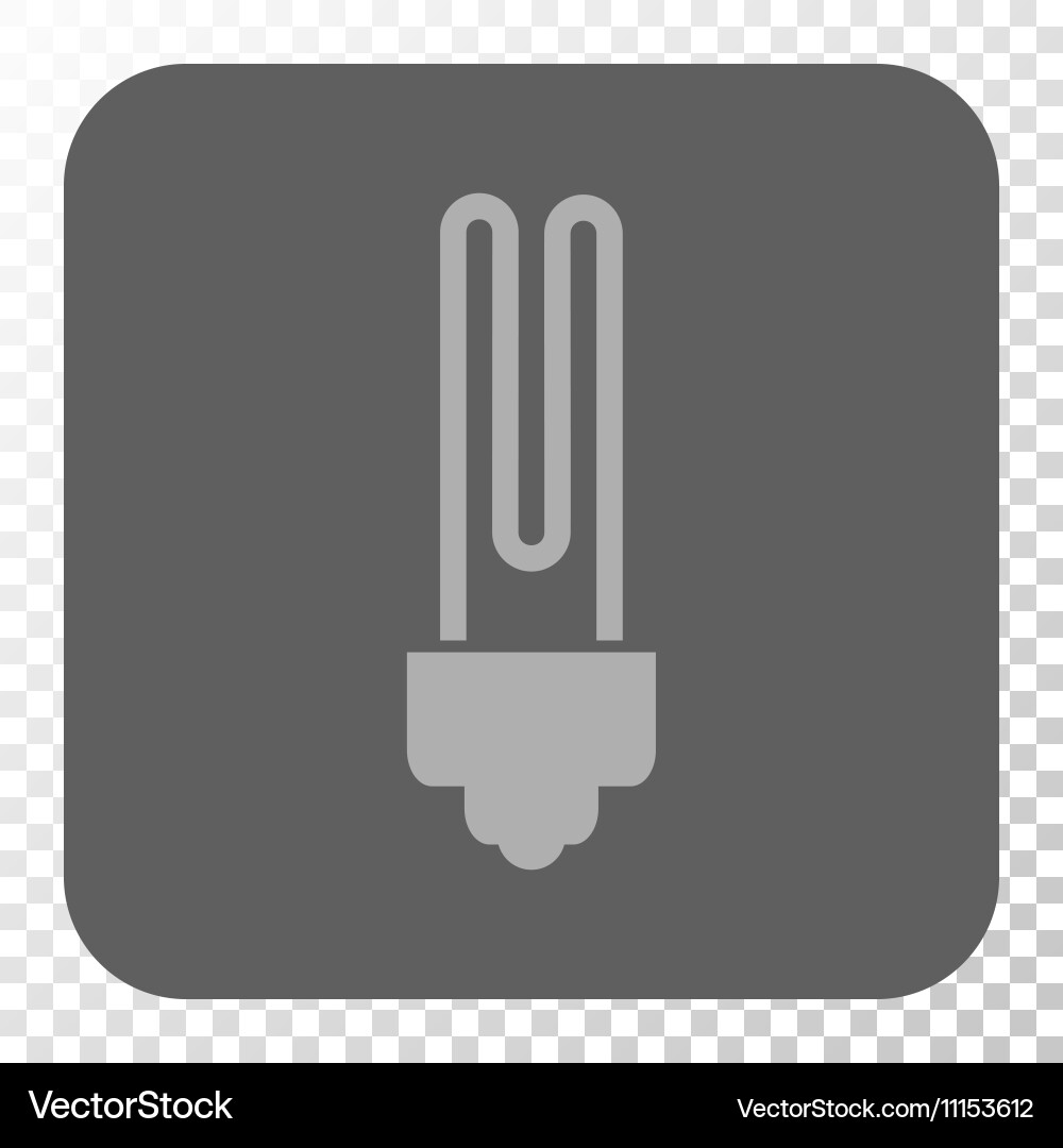 Fluorescent bulb rounded square button Royalty Free Vector