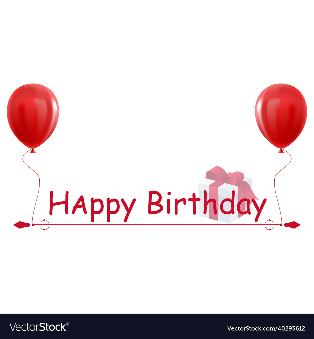 Happy birthday red frame happiness Royalty Free Vector Image