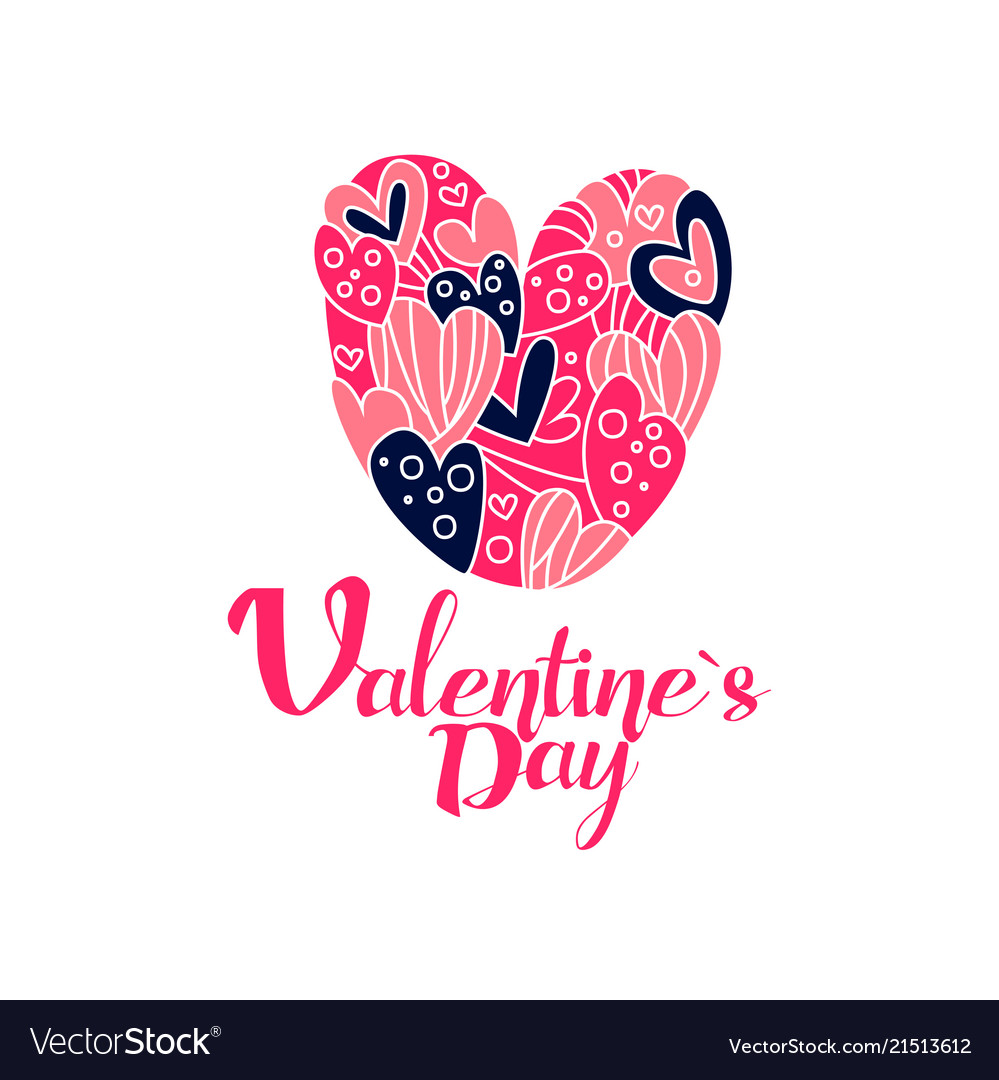 Happy valentines day logo creative template for Vector Image