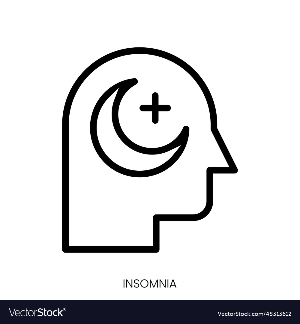Insomnia icon line art style design isolated on Vector Image