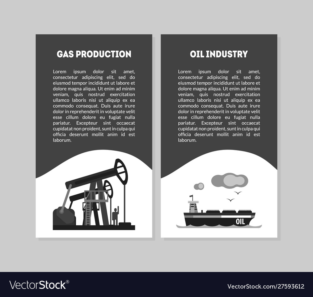 Oil and gas industry text cartoon Royalty Free Vector Image