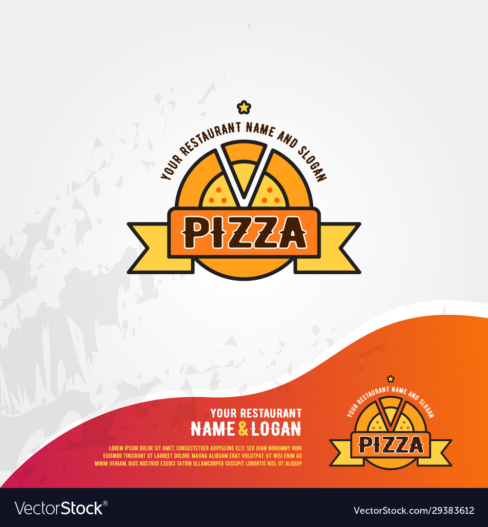 Pizza restaurant logo design template