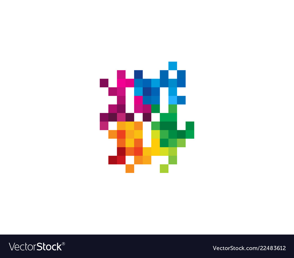 Y letter mosaic pixel logo icon design