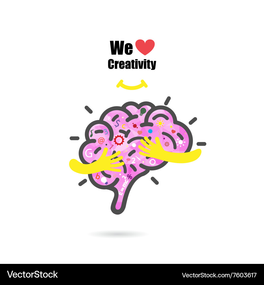 Creative brain logo design template Royalty Free Vector