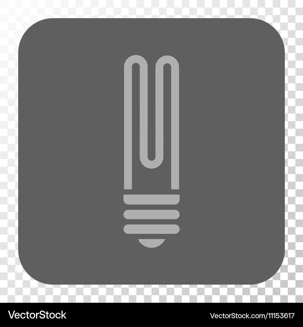 Fluorescent bulb rounded square button Royalty Free Vector