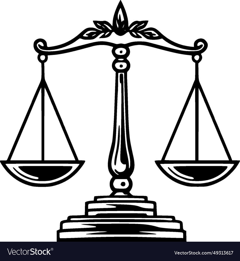 Justice - black and white isolated icon Royalty Free Vector