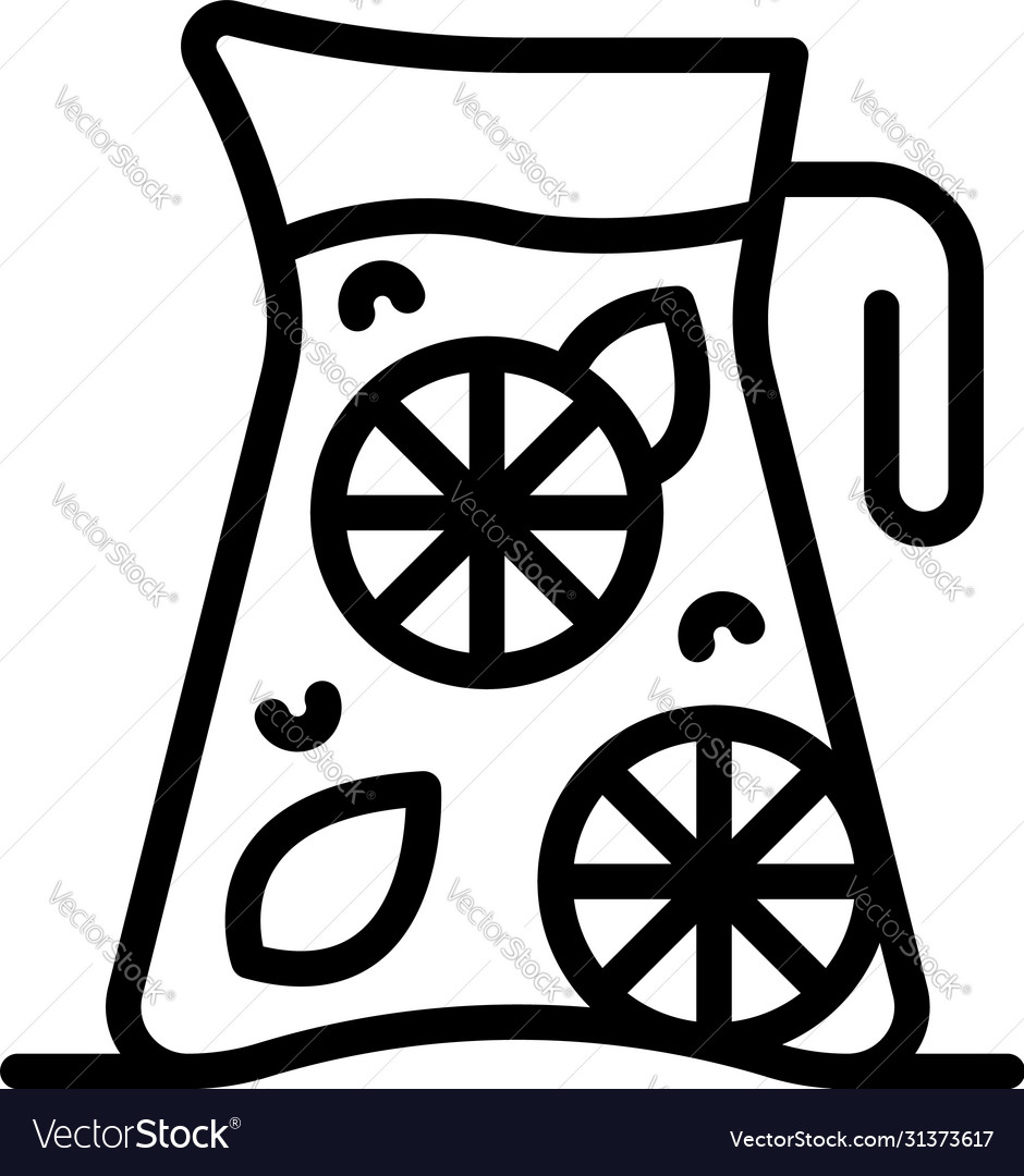 Pitcher lemonade icon outline style Royalty Free Vector