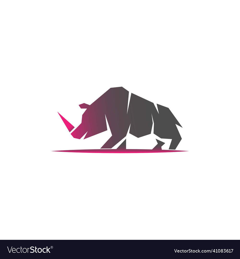 Rhino icon logo design template