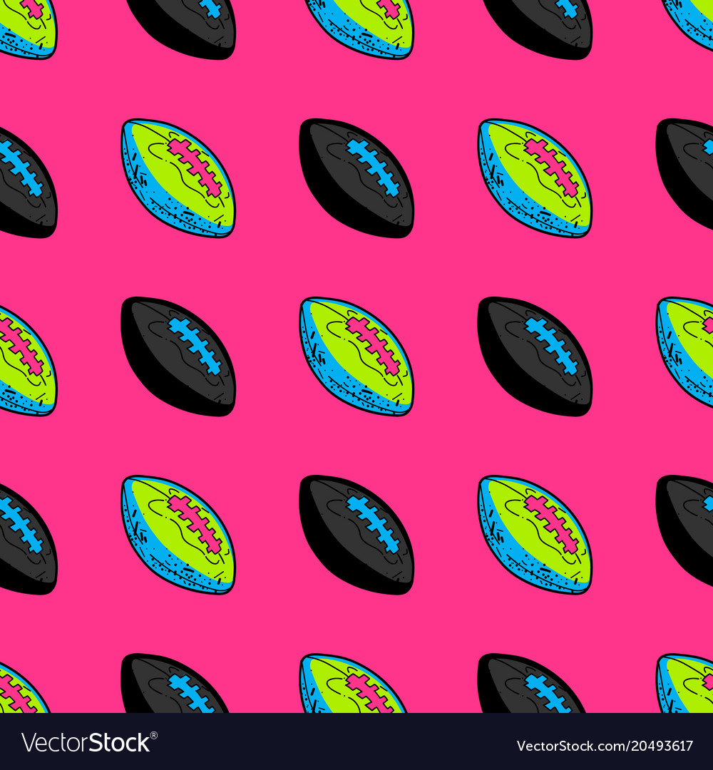 Rugby ball seamless pattern