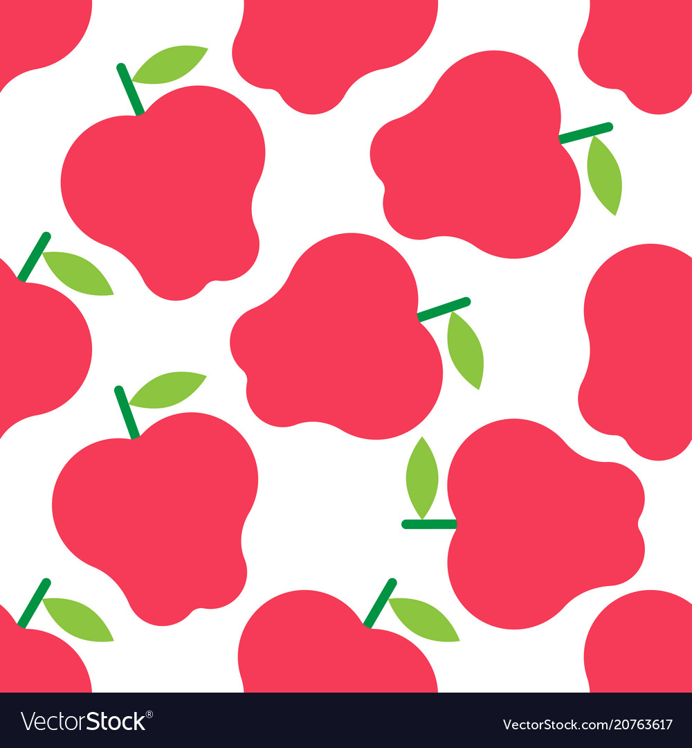 Seamless Pattern With Red Apples Royalty Free Vector Image