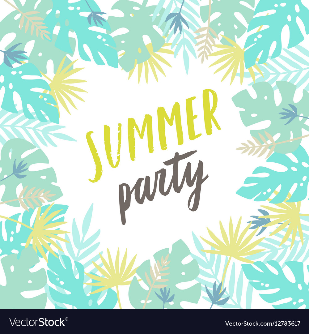 Summer party template Flyer poster Royalty Free Vector Image