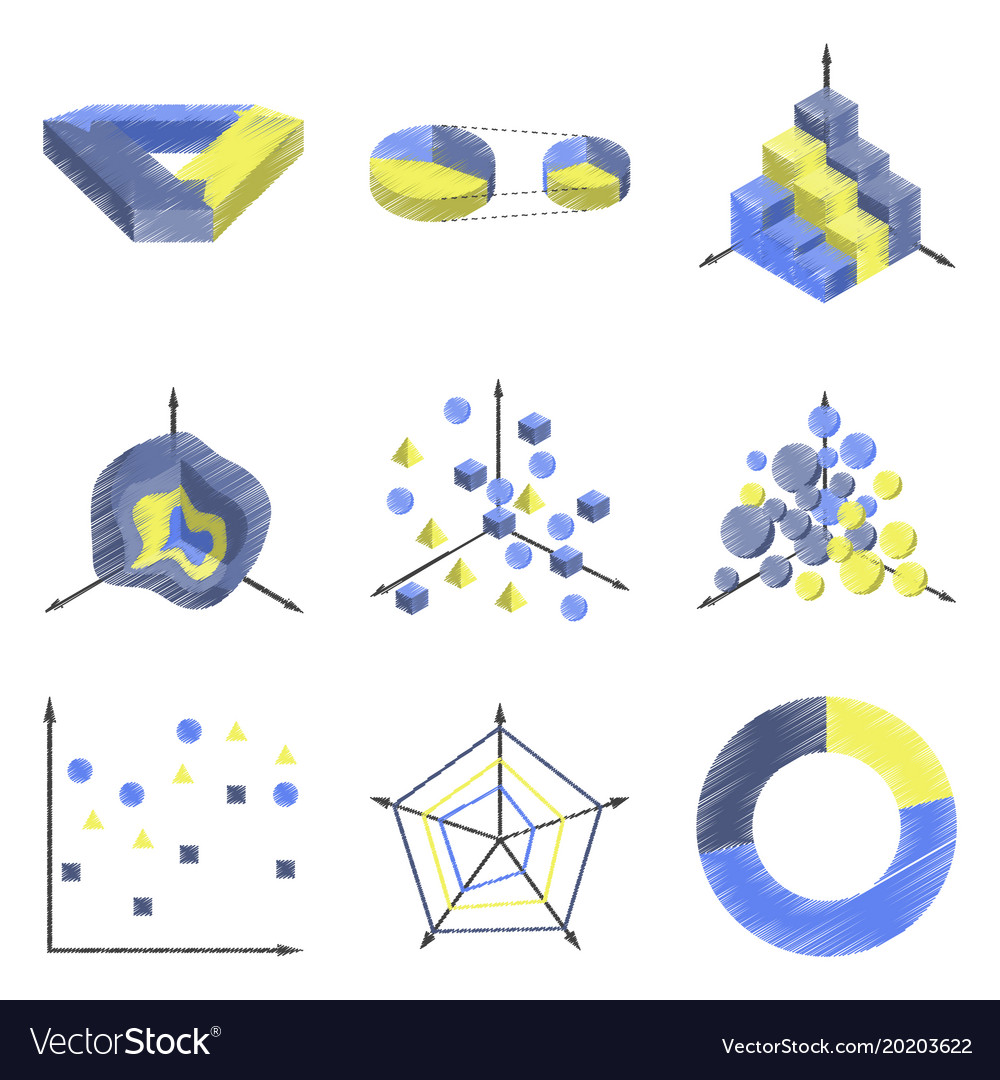 Assembly flat shading style icons economic graphs