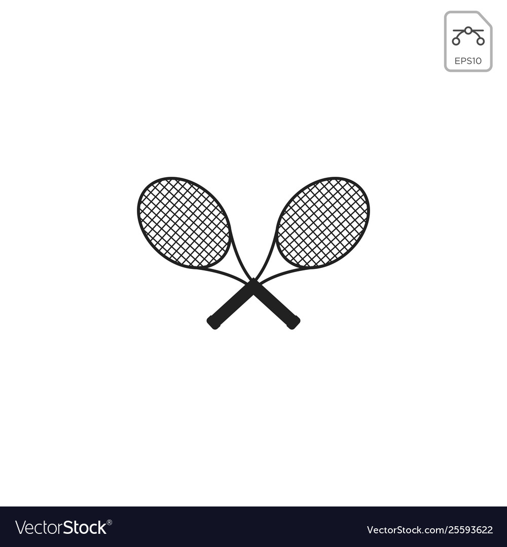 Badminton racket logo icon element isolated Vector Image
