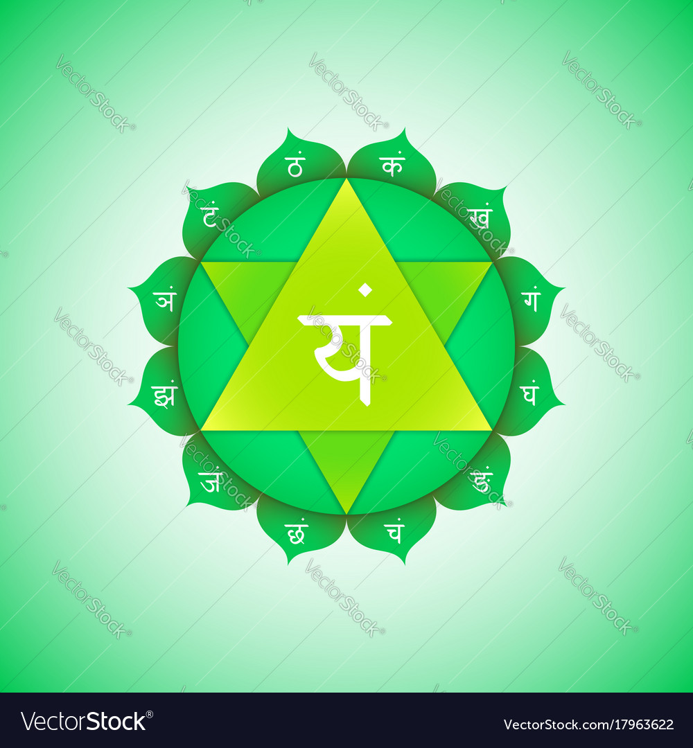 Chakra anahata symbol Royalty Free Vector Image