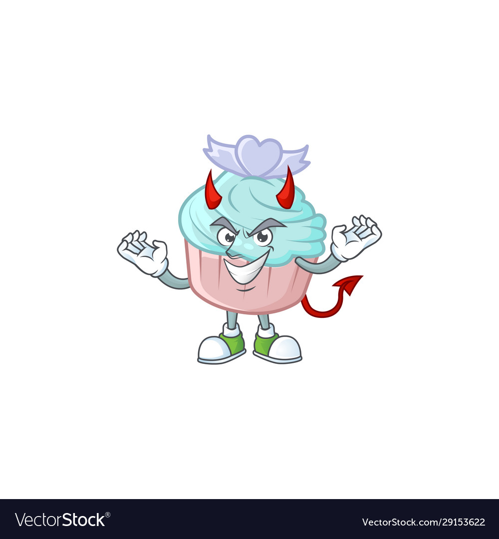 Devil vanilla blue love cupcake cartoon character