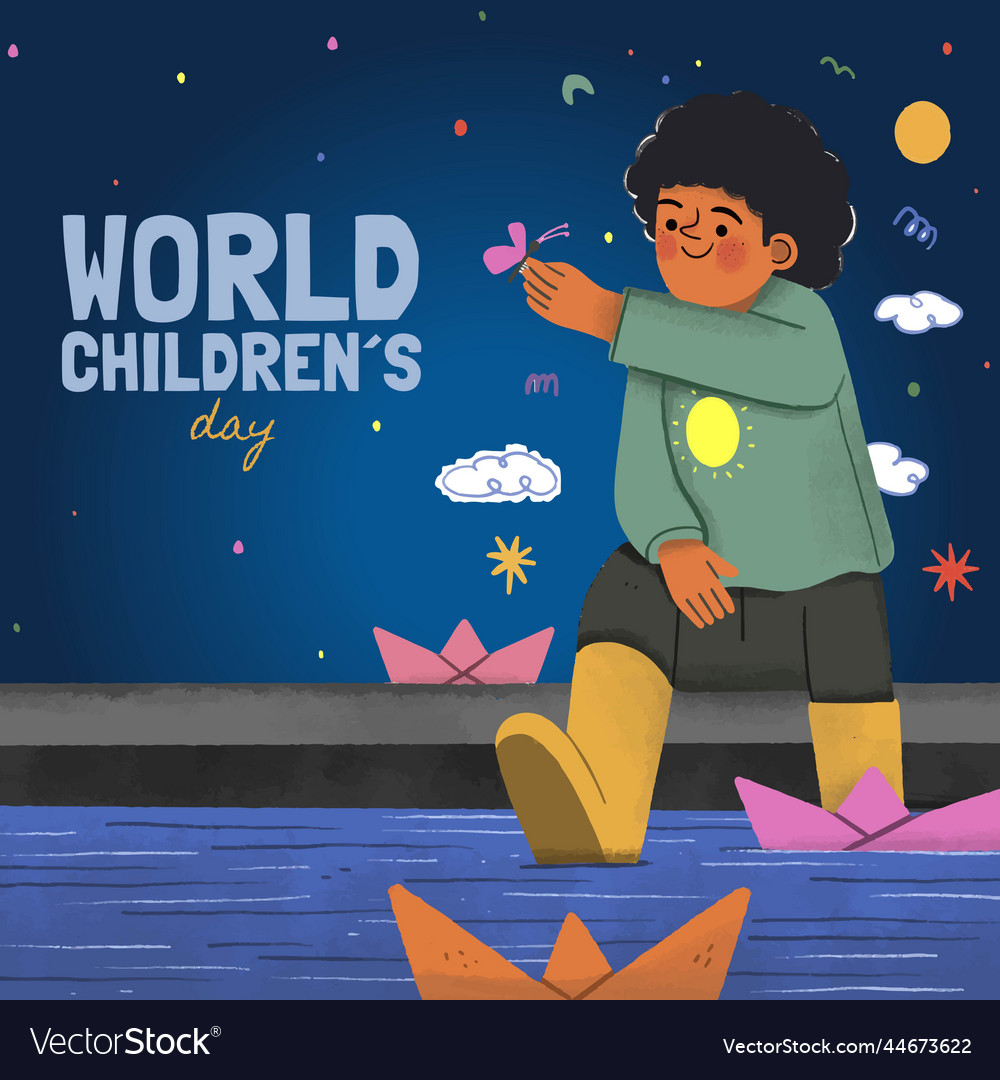 Hand drawn world children s day design