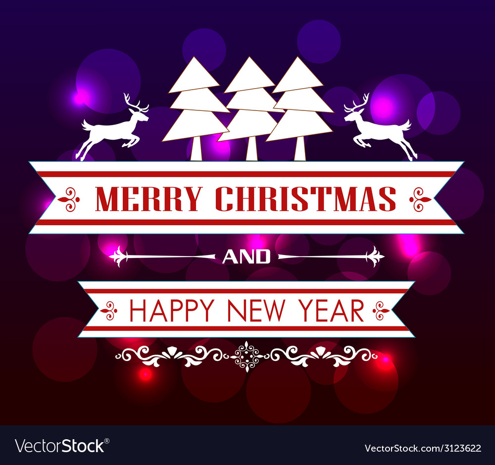 Merry christmas and happy new year card