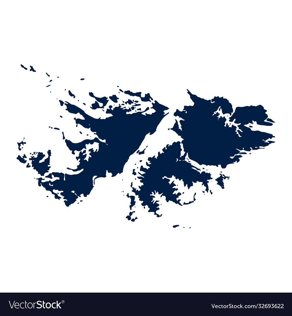 Outline map falkland islands isolated Royalty Free Vector