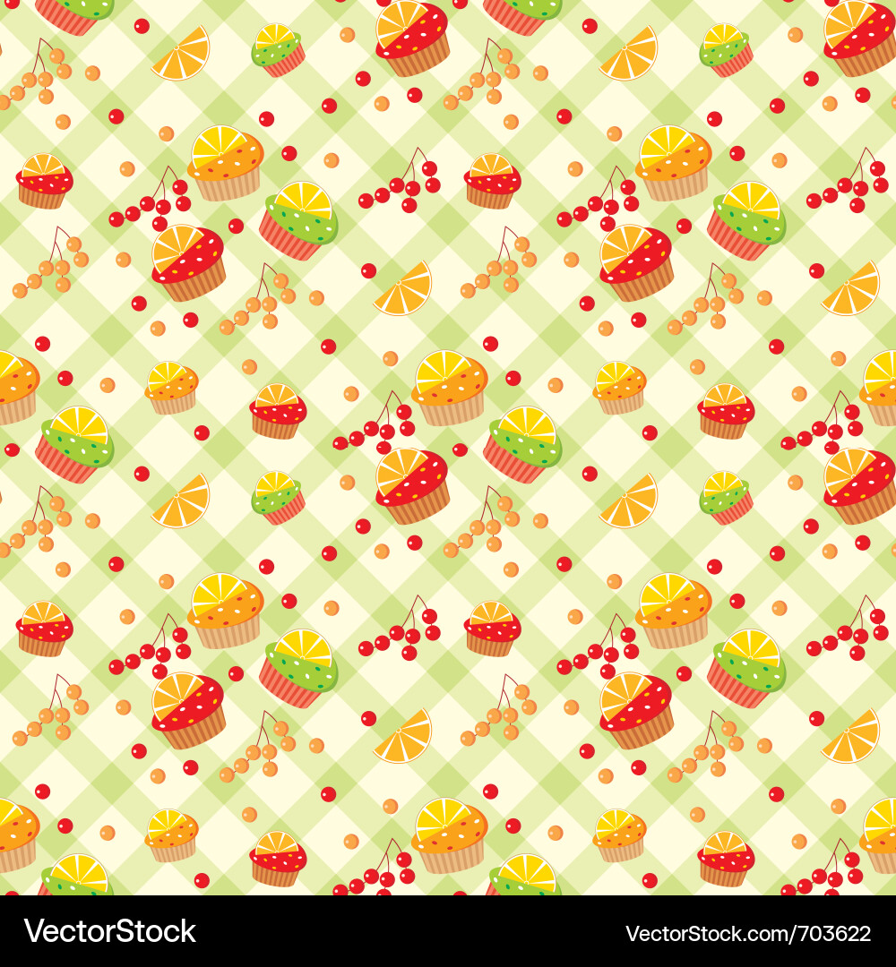 Seamless cupcake pattern Royalty Free Vector Image