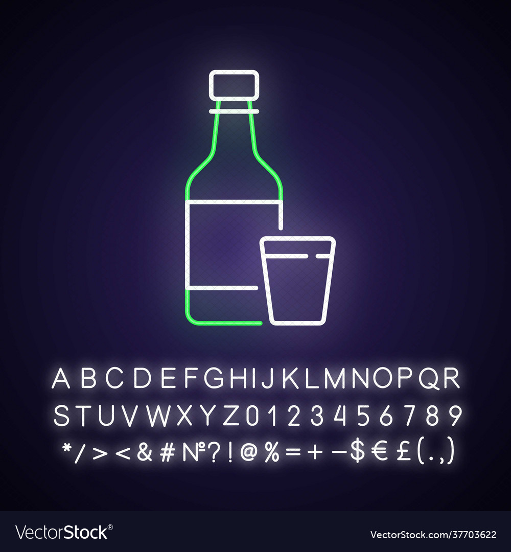 Soju neon light icon