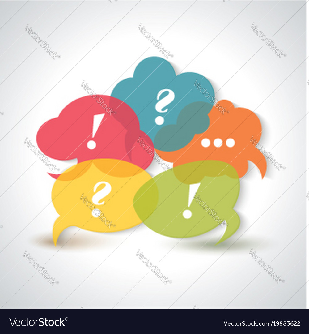 Speech bubbles icons with a question mark