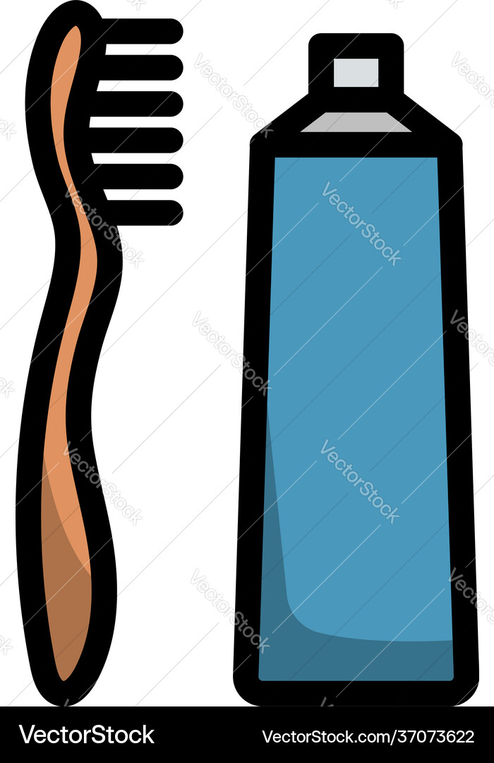 Toothpaste and brush icon Royalty Free Vector Image