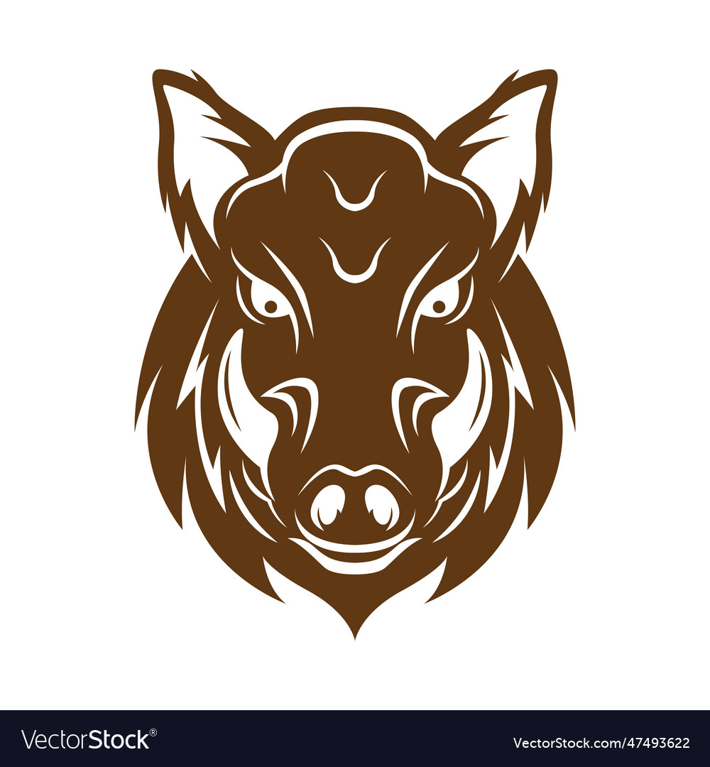 Warthog icon logo design Royalty Free Vector Image