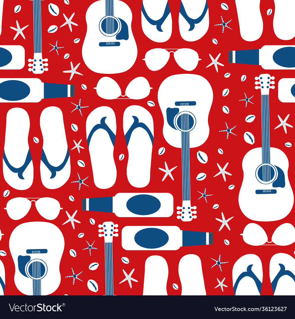 Beach party seamless pattern background